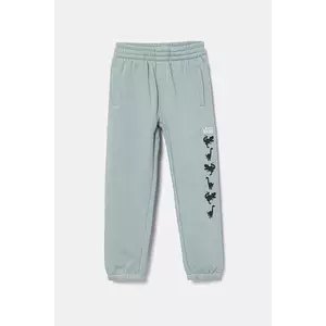 Vans pantaloni de trening pentru copii KD Dino Pant culoarea turcoaz, cu imprimeu, VN000JS2M8I1 imagine