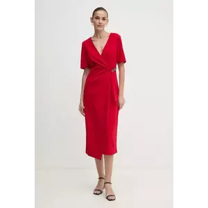 Dkny rochie culoarea rosu, midi, evazată, DD4H1B66 imagine