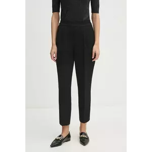 Sisley pantaloni femei, culoarea negru, fason tigareta, high waist, 4ZCWLF043 imagine