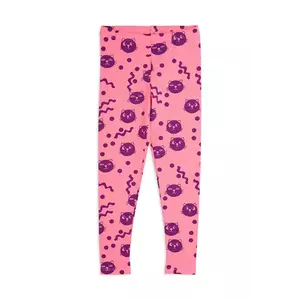Mini Rodini leggins din bumbac pentru copii Squiggly cats culoarea roz, modelator, 2513011728 imagine