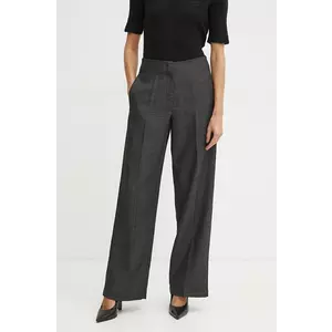 Forte Forte pantaloni de lana culoarea gri, lat, high waist, 13224_my pants imagine