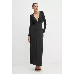 Bardot rochie REMMY culoarea negru, maxi, evazată, 59475DB imagine