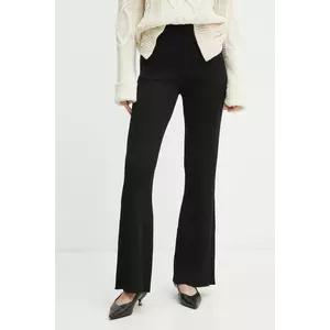 Luisa Spagnoli pantaloni de trening de lână MOLLETTA culoarea negru, neted, 58403 imagine