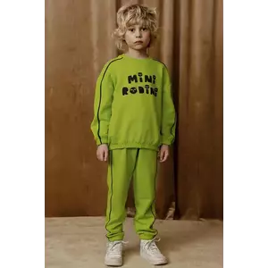 Mini Rodini hanorac de bumbac pentru copii Mini Rodini Cats culoarea verde, cu imprimeu, 2512010575 imagine