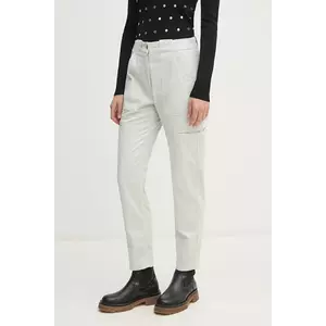 Aeronautica Militare pantaloni femei, culoarea turcoaz, drept, high waist, PA1621DCT3418 imagine