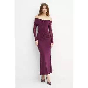 Bardot rochie ARTURA culoarea violet, maxi, mulată, 59548DB imagine
