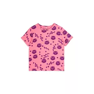 Mini Rodini tricou Squiggly cats culoarea roz, 2512012128 imagine