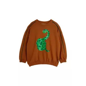 Mini Rodini hanorac de bumbac pentru copii Snake culoarea maro, cu imprimeu, 2512013916 imagine