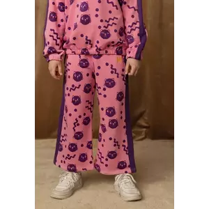 Mini Rodini pantaloni de trening din bumbac pentru copii Squiggly cats culoarea roz, modelator, 2513011828 imagine