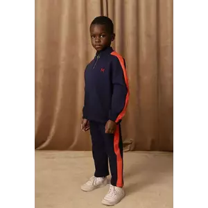 Mini Rodini pantaloni de trening din bumbac pentru copii culoarea albastru marin, 2513011560 imagine