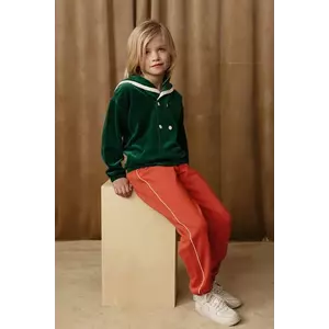 Mini Rodini pantaloni de trening pentru copii Plain piping culoarea portocaliu, 2513010742 imagine