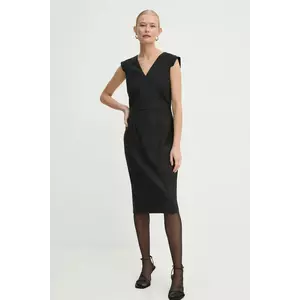 BOSS rochie din lana culoarea negru, mini, mulată, 50535279 imagine