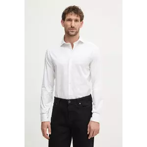 United Colors of Benetton camasa barbati, culoarea alb, cu guler italian, slim, 5H4TUQ04D imagine