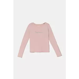 Pepe Jeans longsleeve copii culoarea roz imagine