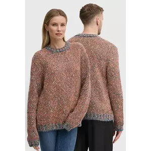 United Colors of Benetton pulover din amestec de lana barbati, culoarea portocaliu, 116NU108M imagine