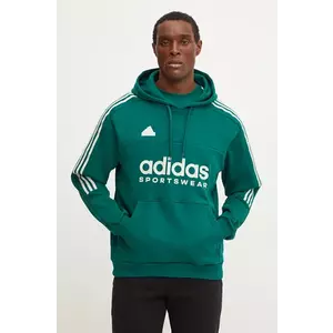 adidas bluză trening Tiro culoarea verde, cu glugă, cu imprimeu, IW5938 imagine