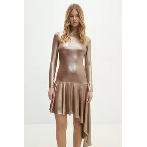 Answear Lab rochie culoarea auriu, mini, evazată imagine