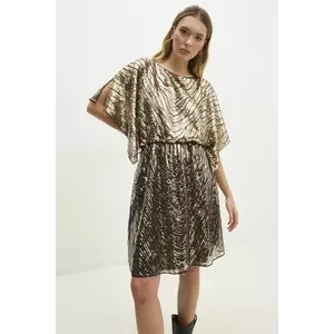 Answear Lab rochie culoarea auriu, mini, evazată imagine