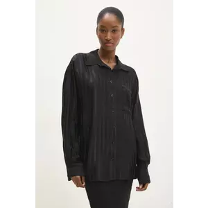 Answear Lab cămașă femei, culoarea negru, cu guler clasic, relaxed imagine