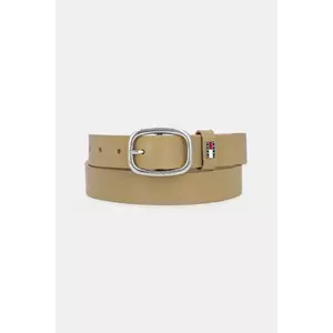 Tommy Jeans curea de piele femei, culoarea bej, AW0AW15836 imagine