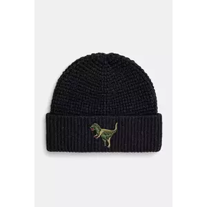 Coach caciula culoarea albastru marin, din tricot gros, 29CO200083 imagine