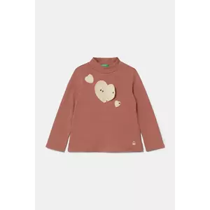 United Colors of Benetton longsleeve din bumbac pentru copii culoarea portocaliu, 3AOUG10H3 imagine