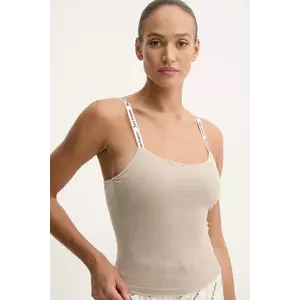 Juicy Couture maiou de pijama ELINA RIB VELOUR TOP culoarea bej, JCLCT125501 imagine