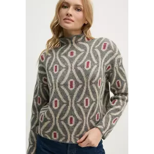 United Colors of Benetton pulover cu un strop de mohair culoarea gri, light, cu turtleneck, 1142E203I imagine