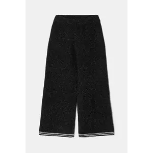 United Colors of Benetton pantaloni din amestec de lână pentru copii culoarea negru, cu imprimeu, 1EWBCF009 imagine