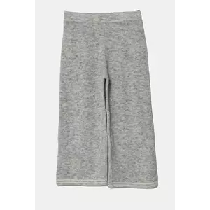 United Colors of Benetton pantaloni din amestec de lână pentru copii culoarea gri, cu imprimeu, 1EWBCF009 imagine