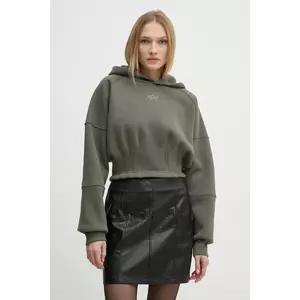Alpha Industries bluza femei, culoarea verde, cu glugă, cu imprimeu, 148041 imagine