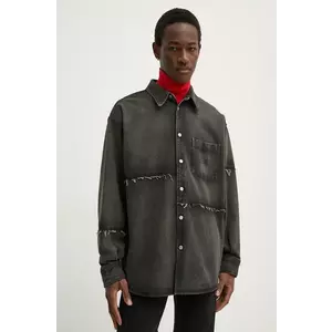 MM6 Maison Margiela cămașă jeans bărbați, culoarea gri, cu guler clasic, relaxed, SH2DT0009.S30848 imagine