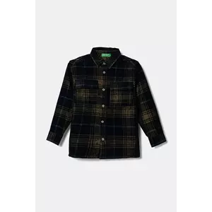 United Colors of Benetton cămașă din catifea pentru copii culoarea albastru marin, 50VWCQ03K imagine