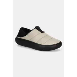 Crocs papuci de casa Classic Puff Moc culoarea bej, 210706 imagine