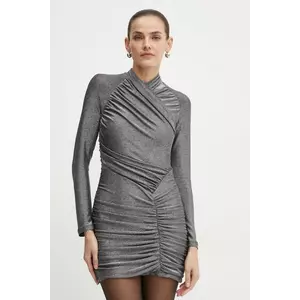 Bardot rochie EVALINA culoarea argintiu, mini, mulată, 59534DB imagine