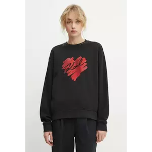 Karl Lagerfeld hanorac de bumbac femei, culoarea negru, cu imprimeu, A1W20045 imagine