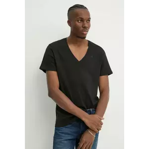 G-Star tricou din bumbac 2-pack bărbați, culoarea negru, uni, D25500-124 imagine