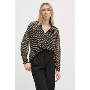 Pepe Jeans camasa SAMANTHA femei, culoarea negru, cu guler clasic, relaxed, PL304931 imagine