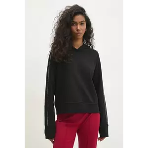 Answear Lab bluza femei, culoarea negru, cu glugă, neted imagine