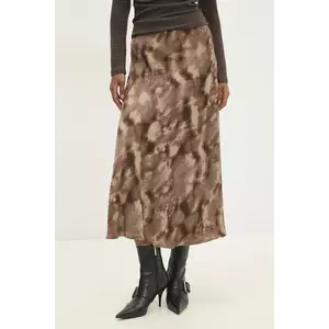 Answear Lab fustă culoarea maro, midi, evazati imagine