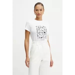 Karl Lagerfeld tricou din bumbac femei, culoarea alb, A1W17124 imagine