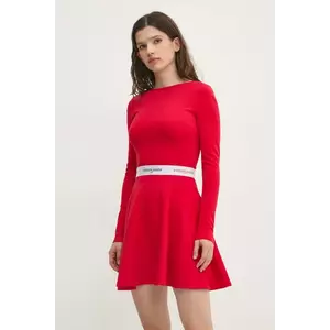 Tommy Jeans rochie culoarea rosu, mini, evazată, DW0DW19465 imagine
