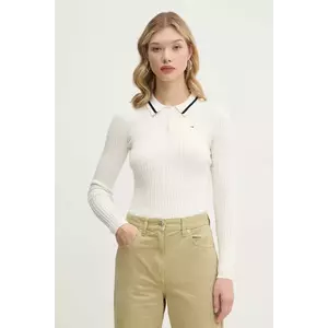 Tommy Jeans pulover din amestec de lana femei, culoarea bej, light, DW0DW19887 imagine