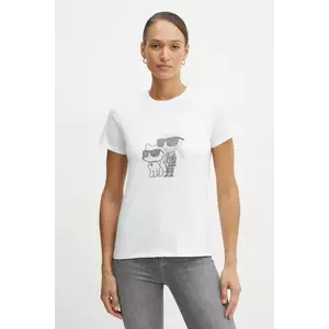 Karl Lagerfeld tricou din bumbac IKON RS femei, culoarea alb, A1W17131 imagine