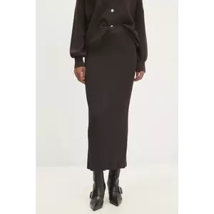 Answear Lab fustă culoarea maro, midi, drept imagine