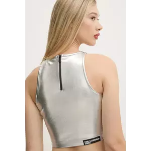 Karl Lagerfeld Jeans top culoarea argintiu, neted, A1W17040 imagine
