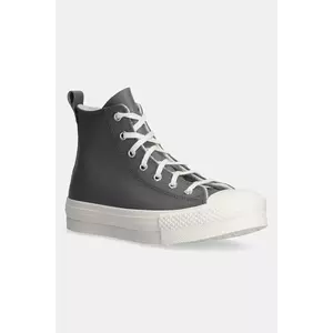 Converse tenisi de piele pentru copii CHUCK TAYLOR ALL STAR EVA LIFT culoarea gri, A09259C imagine