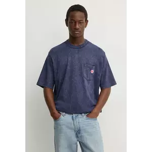 Desigual tricou din bumbac ARIZONA barbati, culoarea albastru marin, neted, 24WMTK39 imagine