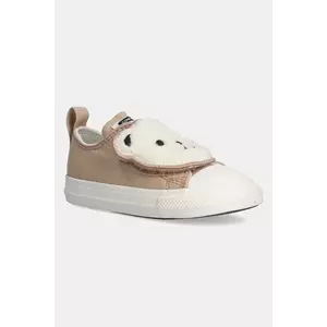 Converse tenisi copii CHUCK TAYLOR AS ONE STRAP culoarea bej, A10040C imagine