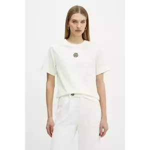 BOSS tricou din bumbac femei, culoarea bej, 50526205 imagine